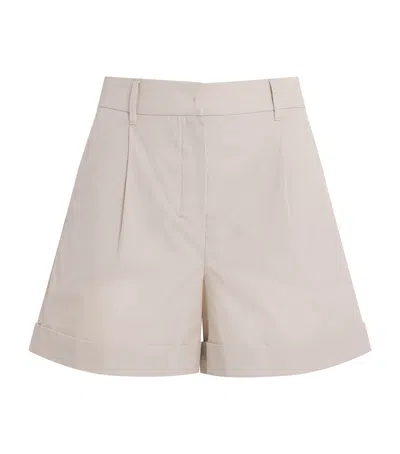 Max Mara Cotton Shorts In Neutral