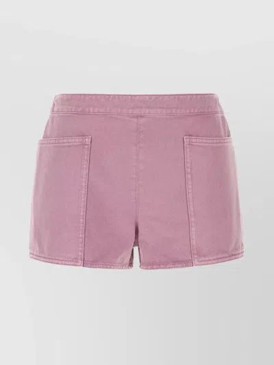 Max Mara Cotton Shorts With Back And Side Pockets In Purple