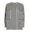 Max Mara Womens White Black Paio Striped Cotton And Silk-blend Shirt