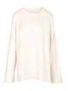Max Mara Cotton Silk Sweatshirt Sweatshirts White In Neutral