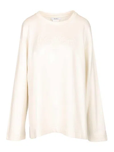 Max Mara Cotton Silk Sweatshirt In White