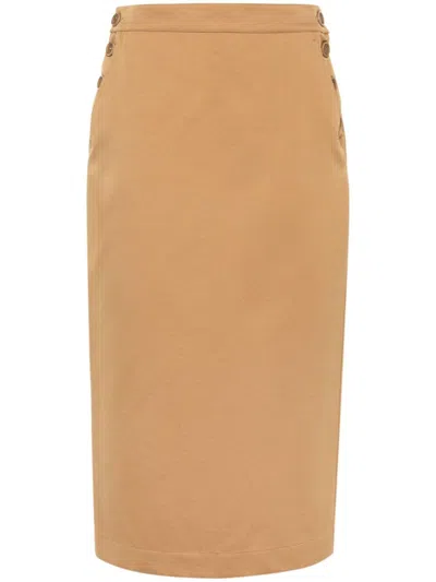 Max Mara Cotton Skirt In ブラウン
