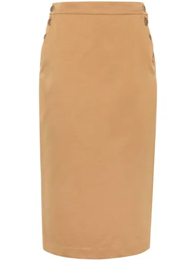Max Mara Cotton Skirt In Beige