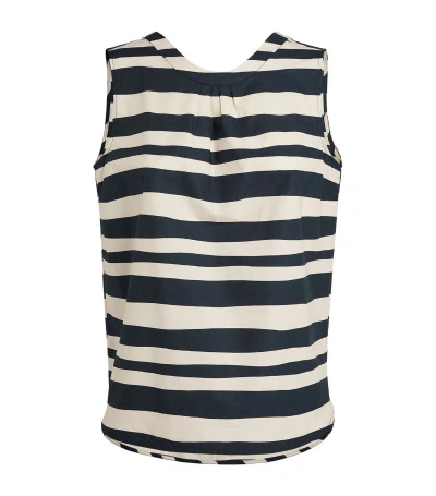 Max Mara Cotton Sleeveless Haway Blouse In Ultramarin