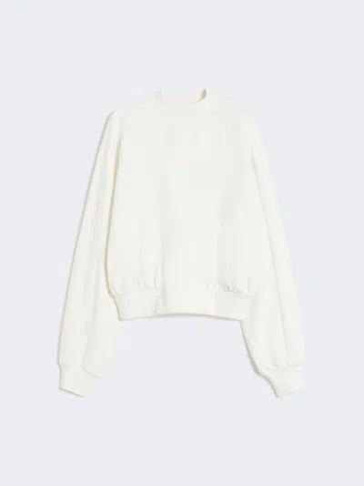 Max Mara Cotton Stretch Sweatshirt In White