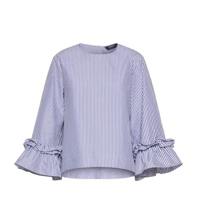 Max Mara Cotton Stripe Blouse In Multi