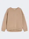 Max Mara Cotton Sweatshirt With Logo In Brown