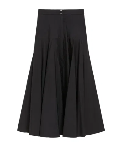 Max Mara Cotton Swing Skirt In Black
