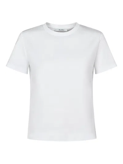 Max Mara Classic Crew Neck Cotton T-shirt In White