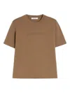 Max Mara Adelio Embossed-logo Short-sleeve T-shirt In Brown