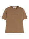 Max Mara Adelio Embossed-logo Short-sleeve T-shirt In Brown