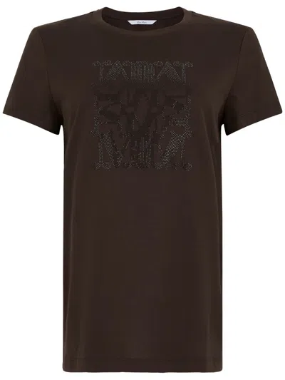 MAX MARA COTTON T-SHIRT IN BROWN