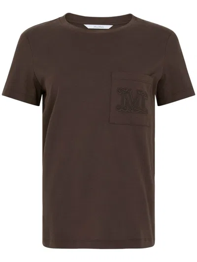 MAX MARA COTTON T-SHIRT IN BROWN