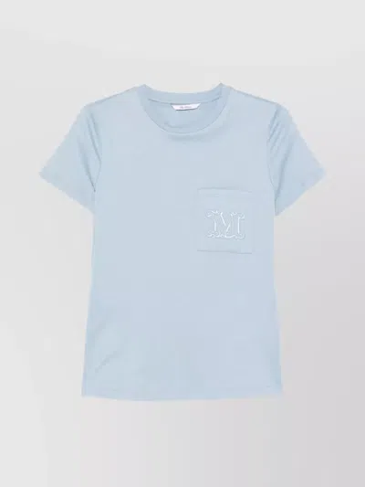 MAX MARA COTTON T-SHIRT LOGO CHEST POCKET