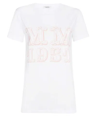 Max Mara Logo-print Short-sleeve Cotton T-shirt In White