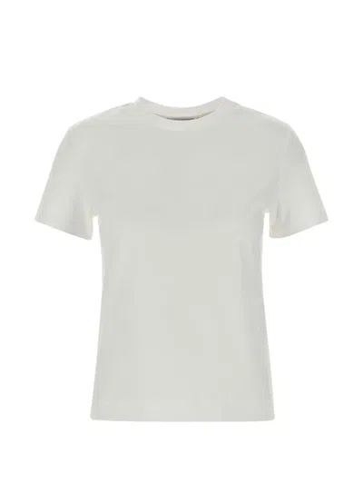 Max Mara Donata Cotton Crew Neck Short Sleeve Top In White