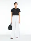 Max Mara Embellished Round Neck Top With Graphic Detail In Black