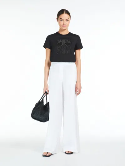 MAX MARA COTTON T-SHIRT WITH APPLIQUÉ
