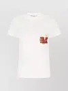 Max Mara Short-sleeve White T-shirt With Embroidered Front Pocket