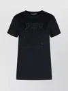 Max Mara Embellished Round Neck Top With Graphic Detail In Black