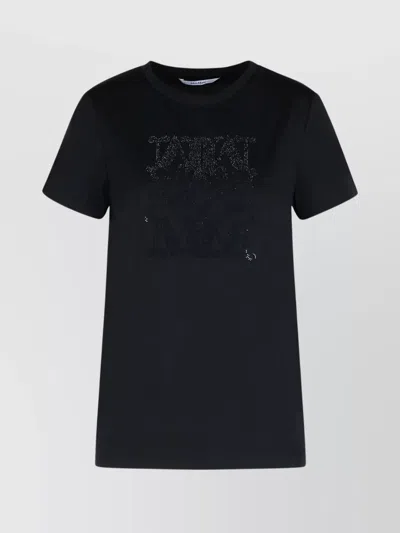 Max Mara Black Cotton T-shirt With Logo Embroidery Women