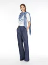 Max Mara Cotton T-shirt With Embroidered Lettering Detail In White