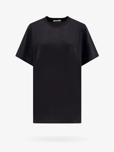 MAX MARA COTTON T-SHIRT WITH EMBROIDERED MONOGRAM
