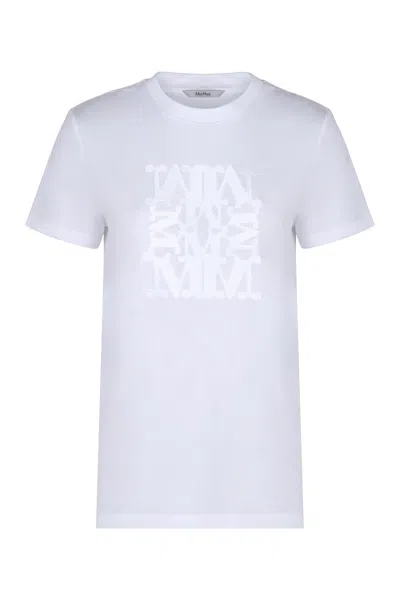 MAX MARA COTTON T-SHIRT WITH EMBROIDERY