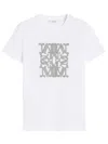 Max Mara Graphic Print Short Sleeve Crew Neck Top In White