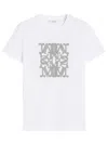 Max Mara Graphic Print Short Sleeve Crew Neck Top In White
