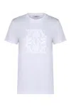 Max Mara Cotton T-shirt With Embroidery In White
