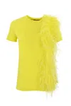 Max Mara Feather-detail Jersey T-shirt In Limone