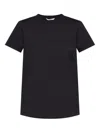 Max Mara Crew Neckline Logo Cotton T-shirt In Black