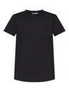 Max Mara Crew Neckline Logo Cotton T-shirt In Black