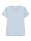 Max Mara Women Cotton T-shirt With Logo In Blue