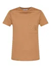 Max Mara Cotton T-shirt With Logo In Brown