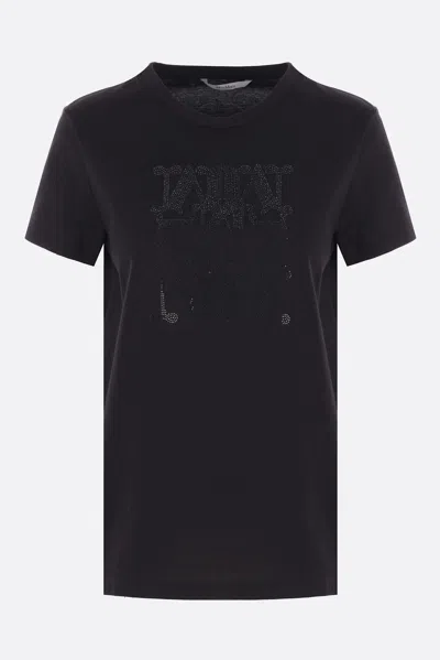 Max Mara Cotton T-shirt With M Monogram Print In Black