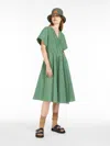 Max Mara Cotton Taffeta Dress In Green