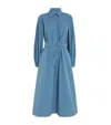 Max Mara Cotton Taffeta Midi Dress In Blue