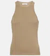 Max Mara Cotton Tank Top In Brown