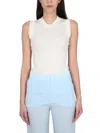 Max Mara Ribbed Cotton Tank Top In White