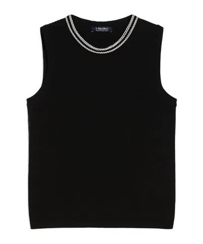 Max Mara Cotton Top In Black