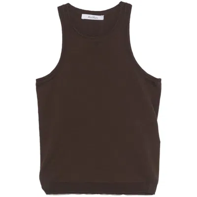 Max Mara Cotton Tops In Brown