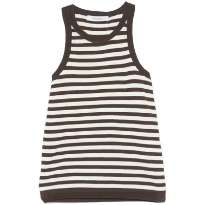 Max Mara Cotton Tops In Animal Print