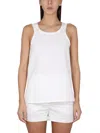 Max Mara Regular Fit Cotton Sleeveless Round Neck Top In White