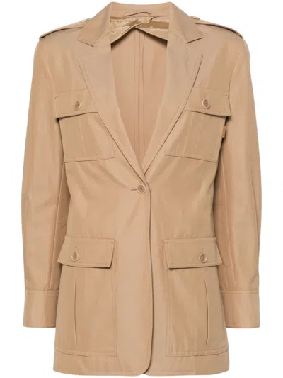 Max Mara Cotton Trench Coat In Brown