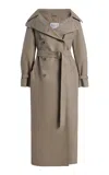 Max Mara Cotton Trench Coat In Gray