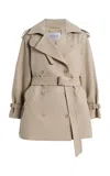 Max Mara Cotton Trench Coat In Neutral