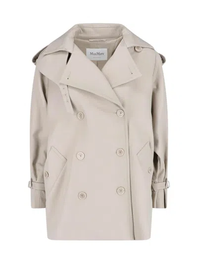 Max Mara Cotton Trench In Neutral