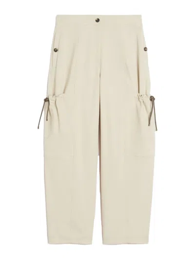 Max Mara Cotton Trousers With Cargo Pockets For Women - Ss26 In White